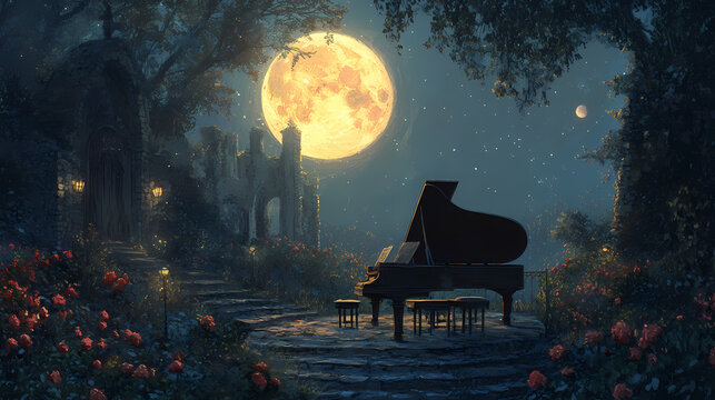 Monlight sonata. moonshade. illustration. Moonshade. Illustration