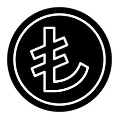 Turkish Lira Currency Symbol Outline Glyph Icon