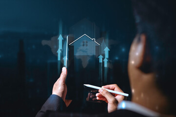 real estate investment concept energy efficiency rating and property value, Real estate online on...