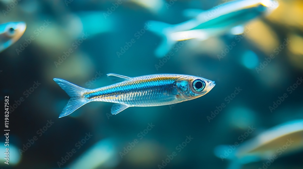 Poster Graceful Aquatic Fish Navigating Through Crystal Waters : Generative AI