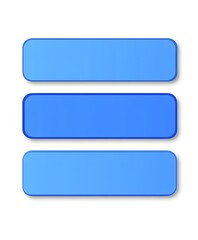 Three Horizontal Blue Rectangular Blank Buttons