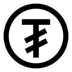 Fototapeta premium Mongolian Tughrik Currency Symbol Solid Icon