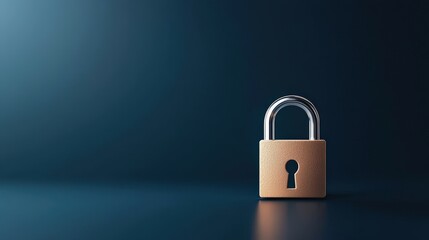 Fototapeta premium Secure Padlock on Dark Background for Privacy Concept