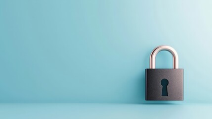 Secure Lock on Blue Background for Privacy Protection