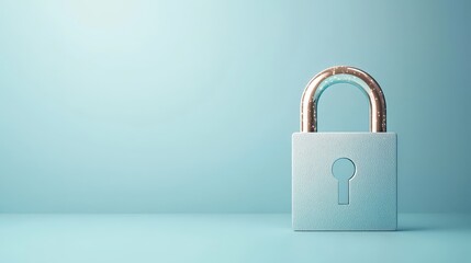 Fototapeta premium Secure Lock on a Minimalist Background