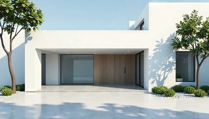 Minimalist White Home, Modern Architecture, Exterior Design