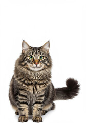 Adorable Fluffy Longhair Cat Sitting Pet Kitten Feline