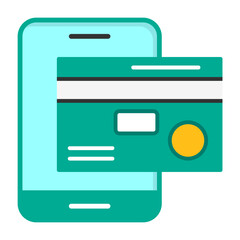 Obraz premium Mobile banking Flat Style Icon
