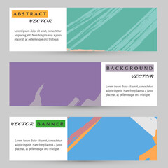 Fototapeta premium Abstract painting, strokes and doodles banner set. Website header with place for your text, social media advertisement. Hand drawn texture creative abstract design, sale brochure templates. Modern art