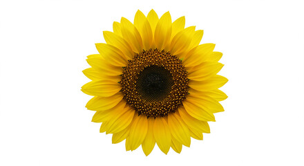 Fototapeta premium Vibrant Yellow Sunflower Bloom Isolated on White Background