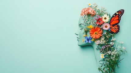 Floral art creation studio visual art bright environment side view