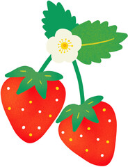 strawberries and flowers
