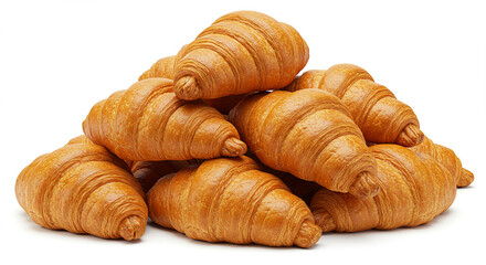 Delicious Golden Brown Croissants Fresh Baked Pastry Pile