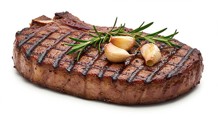 Grilled Steak Rosemary Garlic Delicious Food Photography