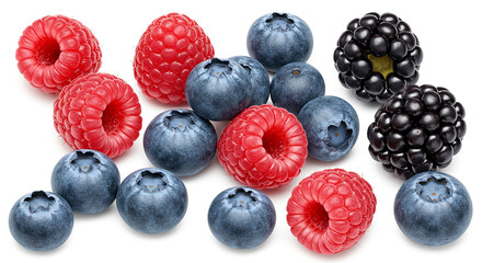 Fresh Raspberries Blueberries Blackberries Summer Berries Fruit Food Photography