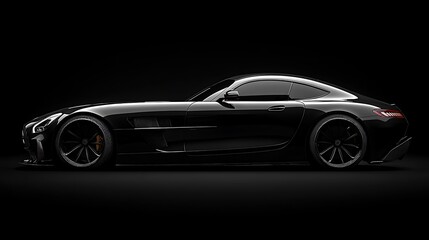 Dynamic black sports car urban nightscape automotive photography sleek design