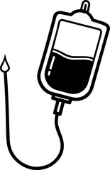 Hanging Saline Bottle Vector Illustration – Medical Equipment for Hospital and Healthcare Use