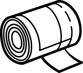 Black Line Art of a Medizinische Bandage -Vector Illustration  