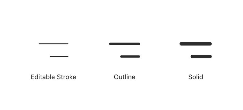 align icon set. editable stroke outline style for app user interface and web vector elements