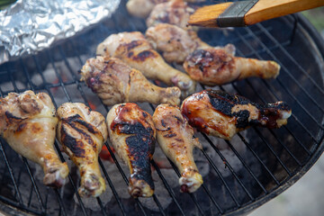 Chicken legs on the BBQ