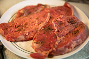 Seasoned butterflied lamb