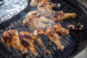 Chicken legs on the BBQ