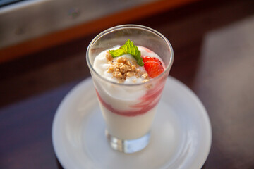 Strawberry parfait with granola