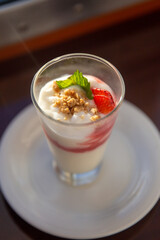 Strawberry parfait with granola