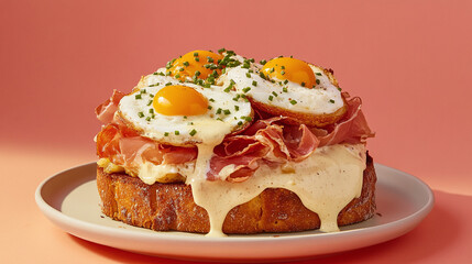 Toasté De Brioche Au Jambon Cru Et Œufs Farcis