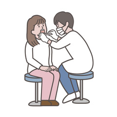 歯科検診を受ける女性1