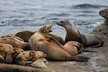 Naklejka premium La Jolla, California. Sea lion