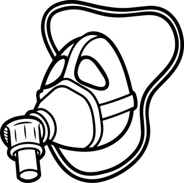 recommend clip art: Black Line Art of a Gas Mask -Vector Illustration