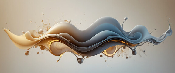 A sculptural abstract piece in gold and gray tones
