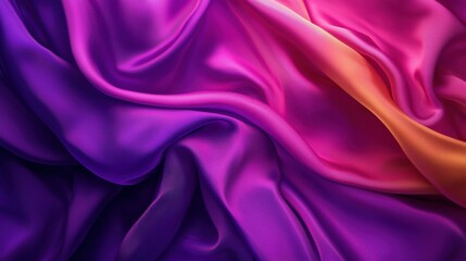 Fototapeta premium Vibrant silk fabric in shades of purple and pink