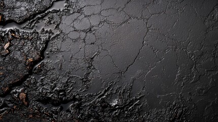 Naklejka premium Abstract texture of cracked black surface with glossy finish