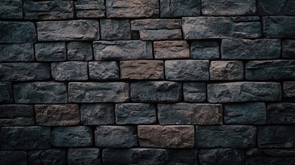 Obraz premium Textured stone wall with dark hues and natural patterns