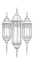 Elegant Ornate Islamic Lanterns Hanging Decoratively