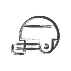 筆書きスポーツ関連の単品アイコン　ラグビーヘルメット