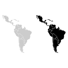 south america map icon vectors illustration