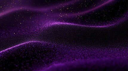 Obraz premium Purple Particle Wave With Golden Dust Specks