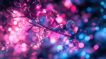 Neon Nightscape: Enchanting Floral Lights
