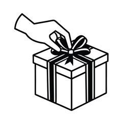 gift box vector isolated hand on white background