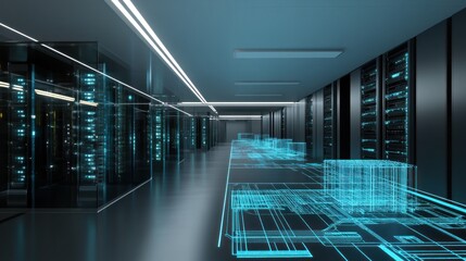 Futuristic Data Center:  A Glimpse into the Digital Realm