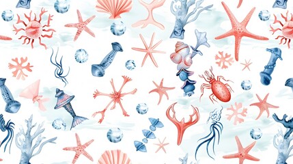 Free vector watercolor hand drawn pattern with marigolds