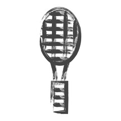 筆書きスポーツ関連の単品アイコン　テニスラケット