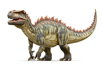 Fototapeta premium A detailed illustration of a dinosaur with distinctive features and posture.