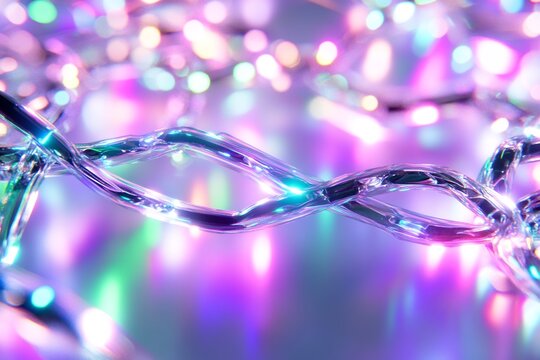 Colorful LED string lights, close-up, bokeh background, festive decoration - Powered by Adobe