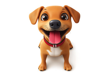 Fototapeta premium A cheerful cartoon dog with a big smile, showcasing a playful and friendly demeanor.