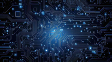 Obraz premium Futuristic Technology Chip with AI Mark, Advanced Circuit Board Innovation for Smart Devices and Robotics.