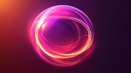 Abstract glowing sphere and lines concept, symbolizing innovation and global connectivity with plenty of copy space.